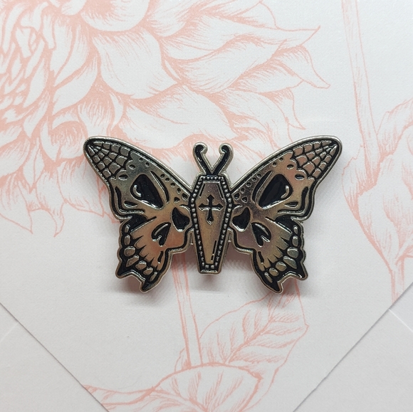 {5/$25} goth moth enamel pin - Picture 2 of 3
